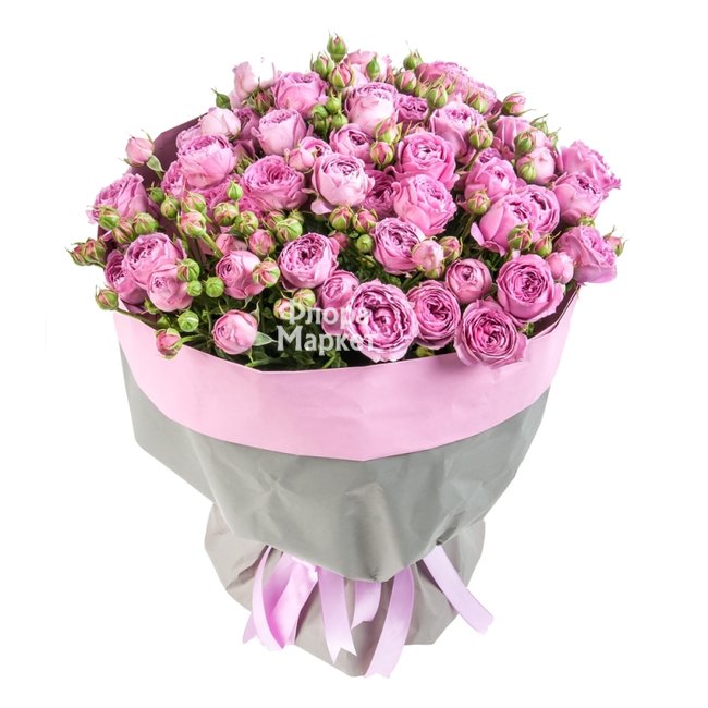 Букет из 11 пионовидных кустовых роз Бабблс в Петрозаводске от магазина цветов «Флора Маркет»
