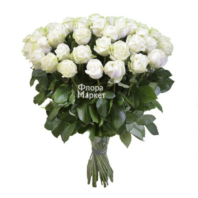 Букет белых роз «Вайт» в Петрозаводске от магазина цветов «Флора Маркет»