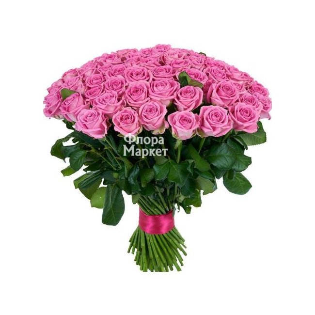 Светлые чувства - 51 розовая роза в Петрозаводске от магазина цветов «Флора Маркет»