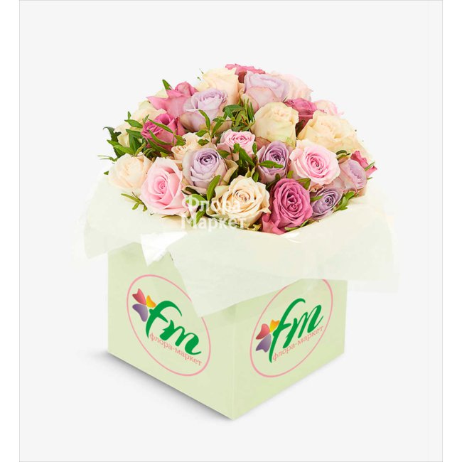 29 роз в боксе в Петрозаводске от магазина цветов «Флора Маркет»