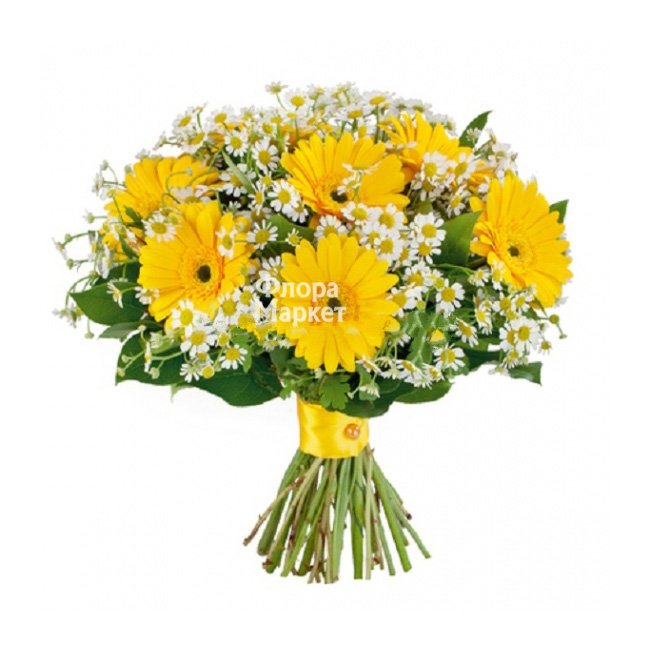 Букет желтый в Петрозаводске от магазина цветов «Флора Маркет»