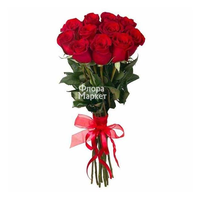 Букет из 11 красных высоких роз - Яркость в Петрозаводске от магазина цветов «Флора Маркет»