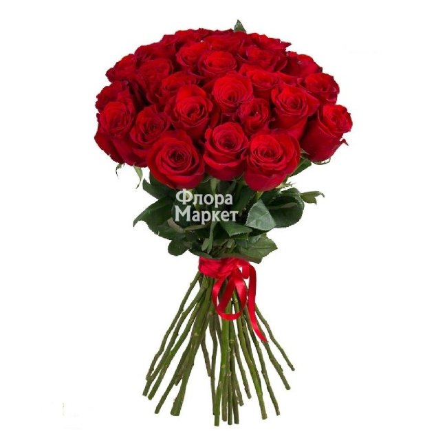 Алый закат - 25 роз в Петрозаводске от магазина цветов «Флора Маркет»