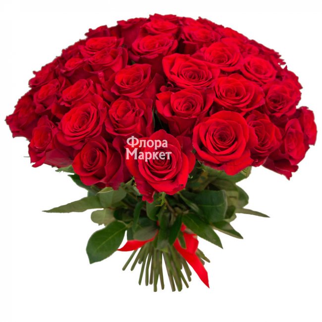 Шикарный - 51 красная роза Red Naomi в Петрозаводске от магазина цветов «Флора Маркет»