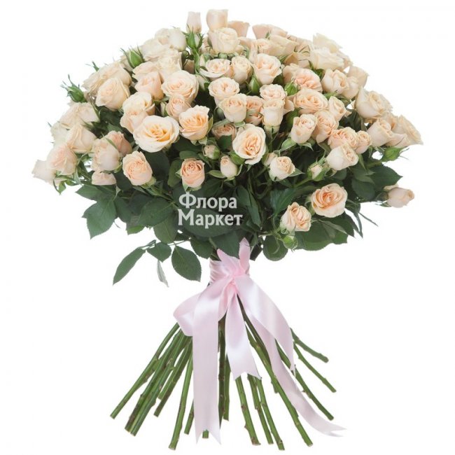 Букет кустовых роз 21 шт в Петрозаводске от магазина цветов «Флора Маркет»