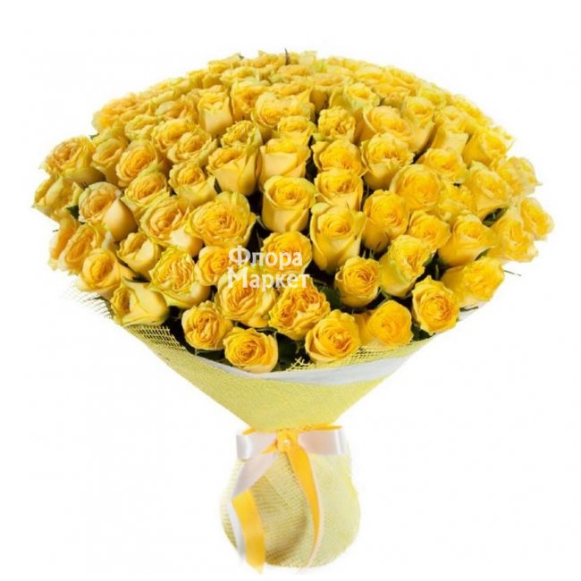 Букет для отличного настроения - 101 роза в Петрозаводске от магазина цветов «Флора Маркет»