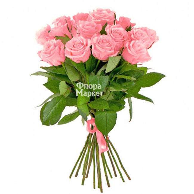 15 розовых роз в Петрозаводске от магазина цветов «Флора Маркет»