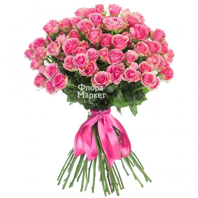 Кустовые розовые розы в Петрозаводске от магазина цветов «Флора Маркет»