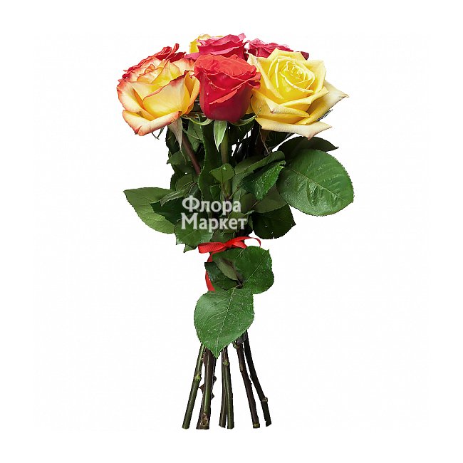 Букет «Разноцветик» 9 роз в Петрозаводске от магазина цветов «Флора Маркет»