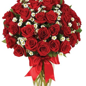 Букет роз с ромашками «Первоклассный»