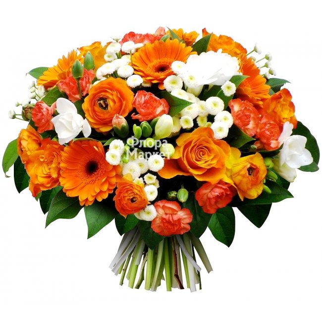 Букет Оранжевый в Петрозаводске от магазина цветов «Флора Маркет»