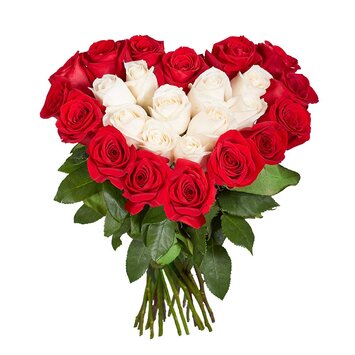 Букет 25 роз в форме сердце