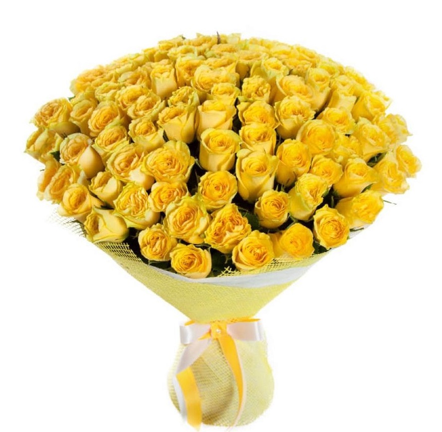 Букет для отличного настроения - 101 роза от интернет-магазина «Флора Маркет» в Петрозаводске