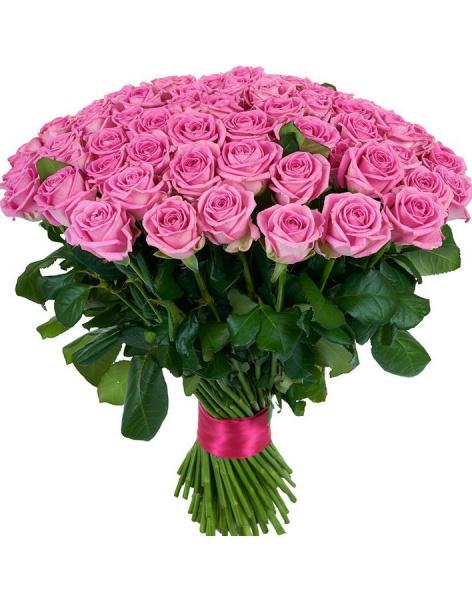 Светлые чувства - 51 розовая роза от интернет-магазина «Флора Маркет» в Петрозаводске