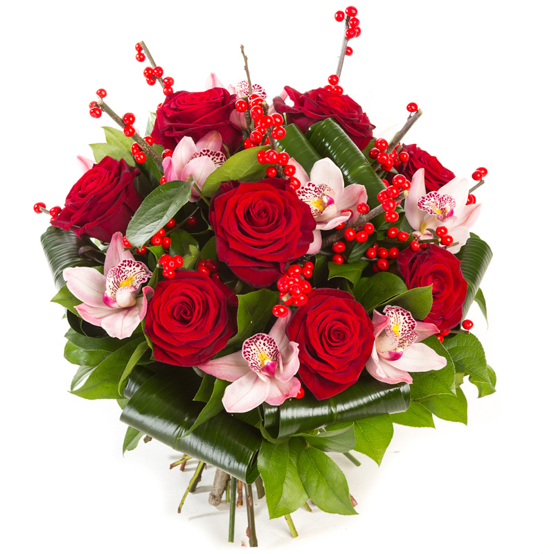 Букет с розами «Этини» от интернет-магазина «Флора Маркет» в Петрозаводске