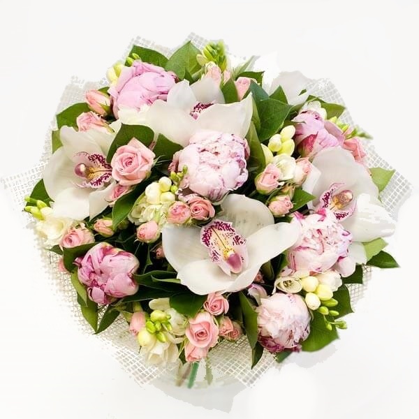 Букет с орхидеями «Нино» от интернет-магазина «Флора Маркет» в Петрозаводске